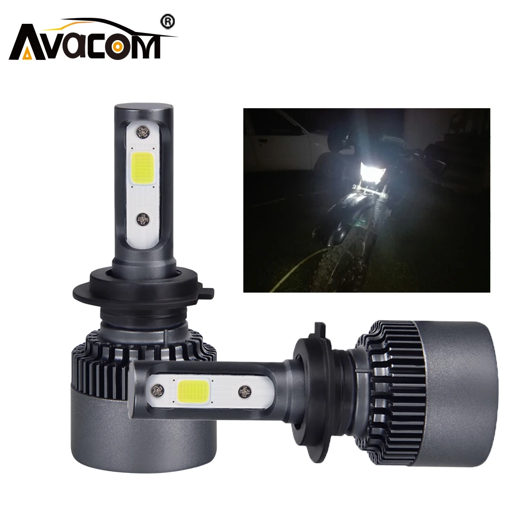 Avacom 2 шт. HS1 H4 LED 12V мотоциклетные фары лампы для скутера Противотуманные 6500K 10000Lm 76W