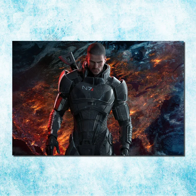 Mass Effect 2 3 4 горячей съемки действие игры Art Шелковый Холст плакат 13x20 24x36 дюймов картинки для гостиной Декор(больше)-4 - Цвет: click