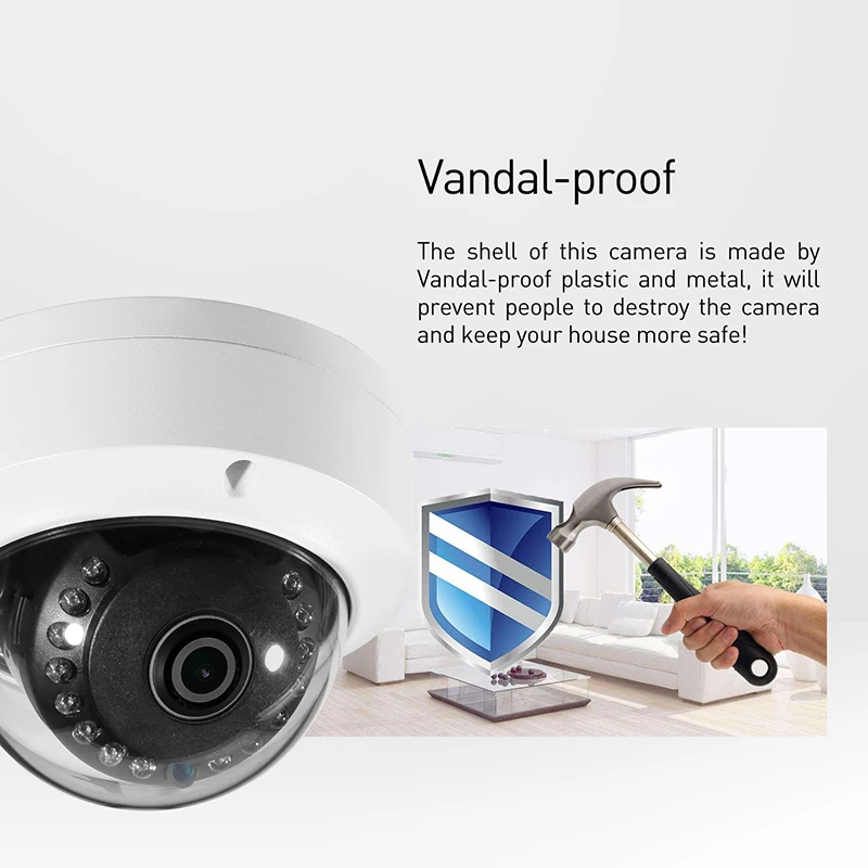 H.265 HD Антивандальная Водонепроницаемая 3MP светодиодная наружная IP камера