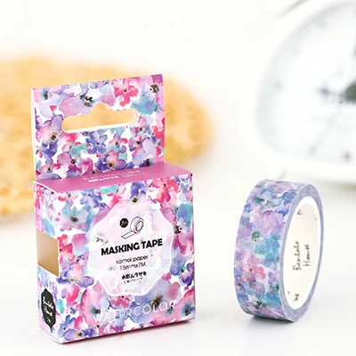 15 мм X 7 м милые Lotkawaii цветок еда Животные декоративные васи клейкие ленты DIY Скрапбукинг Маскировочная лента школьные офисные принадлежности - Цвет: R