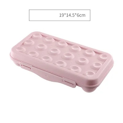 18 grid Pink Лоток для яиц, держатель для яиц, коробка для хранения яиц, холодильник, контейнер для хранения, кухонные аксессуары K1026 A - Цвет: 18 grid Pink
