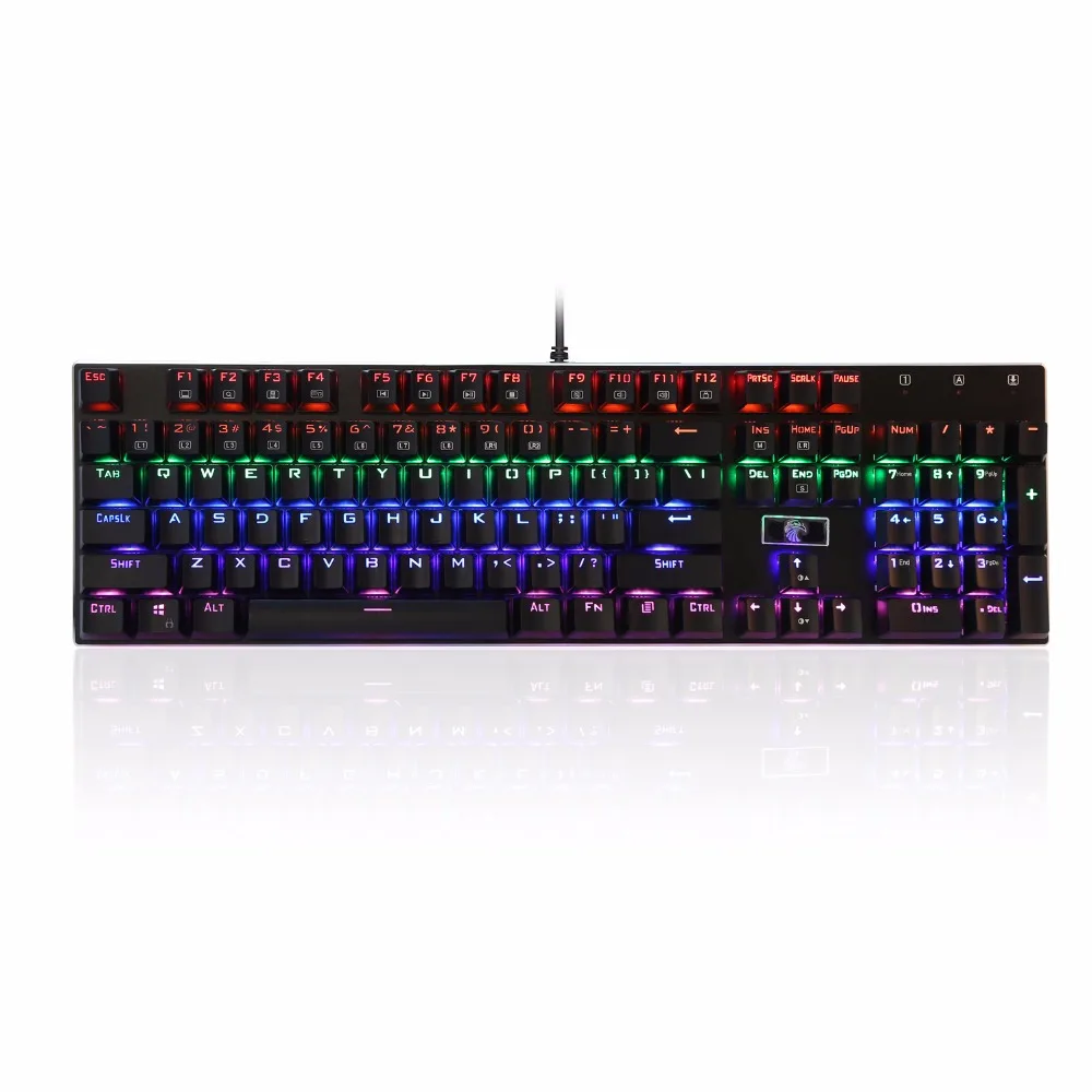 

Z-88 Eagle Mechanical Keyboard with LED Backlit , 104 Keys Outemu Blue Switches Metal Plate US Layout Gaming Keyboard