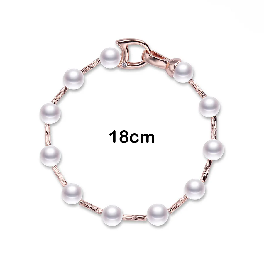 18cm LINDO, пресноводный натуральный браслет с натуральным жемчугом, белый жемчуг, женский очаровательный браслет, жемчужные ювелирные изделия de perle - Цвет камня: 18cm