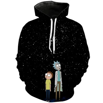 Plstar Космос классический мультфильм Рик и Морти 3D Худи смешно сумасшедший ученый Рик принт Для мужчин Для женщин уличная толстовка с капюшоном - Цвет: color as the picture