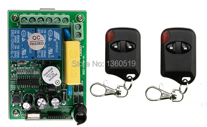 

Hot Sales AC220V 10A 2CH 315MHz/433MHZ Wireless RF Remote Control Switch teleswitch 2* cat eye Transmitter+ 1*Receiver