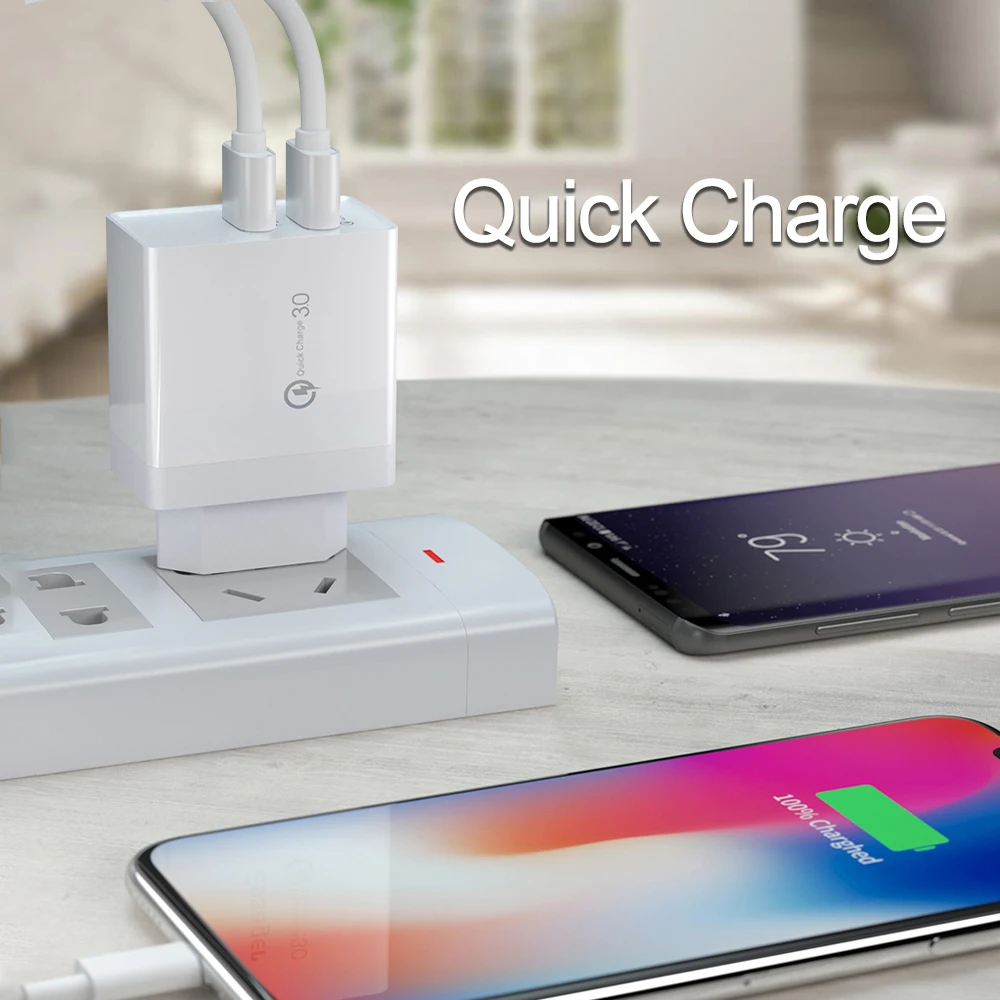PHOMAX Зарядное устройство USB 3 0 240 в быстрое зарядное для телефона iPhone X xs 8 7 iPad samsung