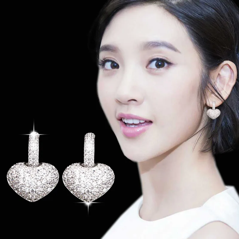 

2023 Creative long inlaid zircon flower female Crystal from Swarovskis Temperament 925 silver needle earrings wholesale Women