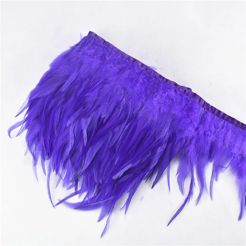 Purple 2 м/лот ленты с бахромой и перьями фазана 10-15 см/4-" бордовые перья для рукоделия Одежда Свадебные украшения - Цвет: Purple