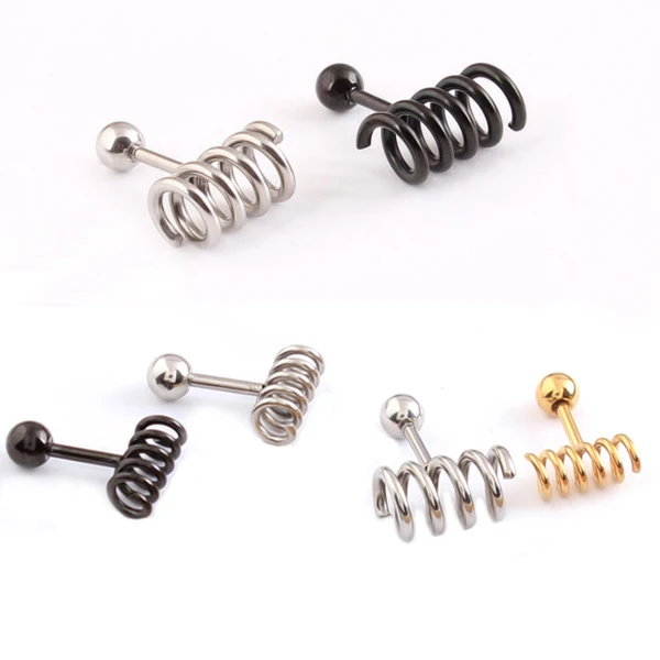 Серьги-гвоздики в стиле панк мужские из титановой стали с винтом 2 шт. | Украшения