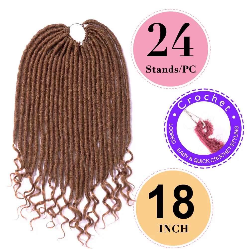 Silike Goddess Faux Locs 14 18 дюймов вязанные крючком косички волосы синтетические косички Наращивание волос 24 стойки/упаковка