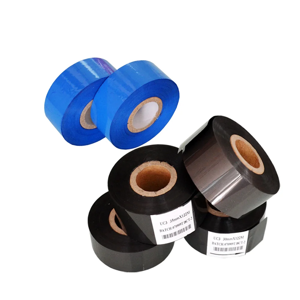 

Width 30mm length 100m code marking machine hot foil ribbon for packing plastic bags
