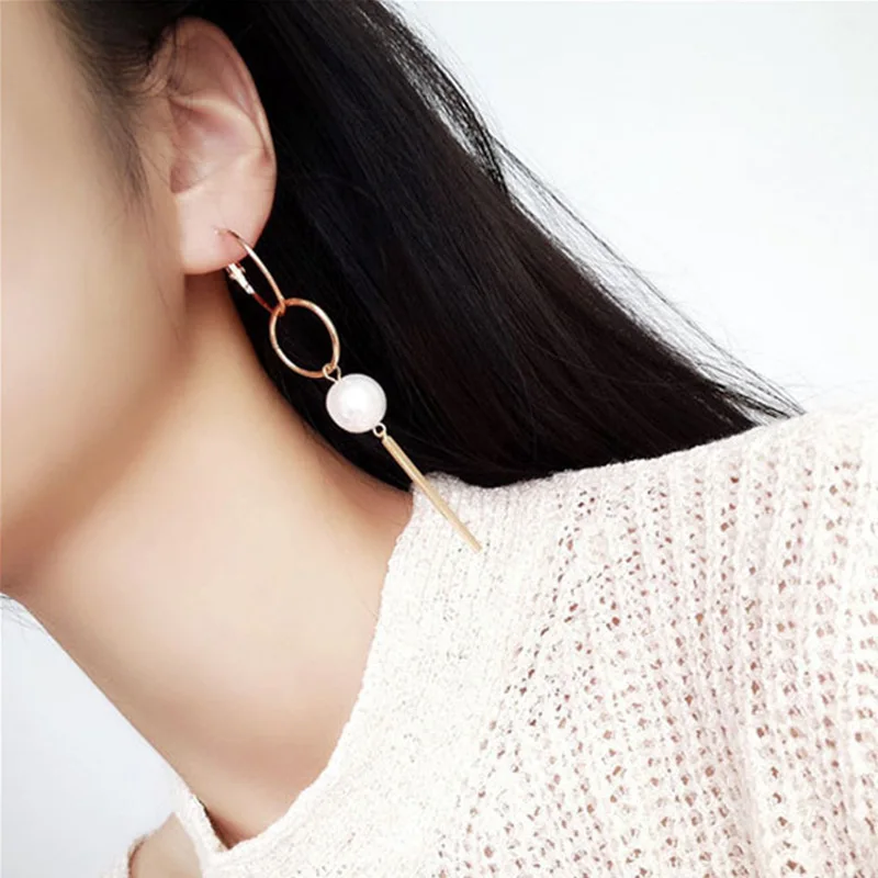 Большие двойные соединительные обручи с искусственным жемчугом посеребренные