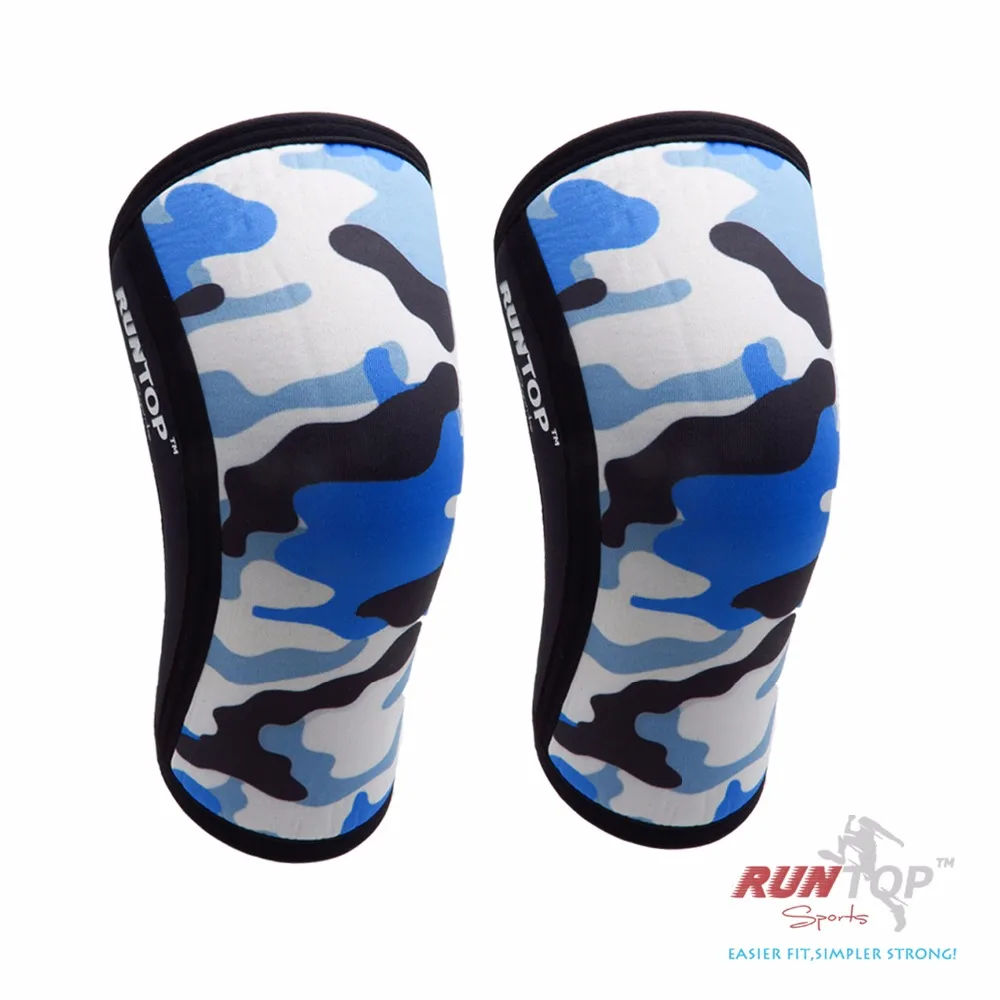 RUNTOP 7 мм Неопреновые наколенники Crossfit WODS приседания Тяжелая атлетика Powerlifting фитнес наколенники Поддержка Brace cap компрессия