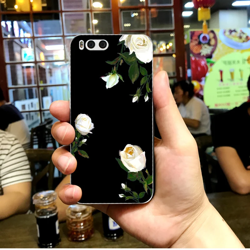 2 шт. для xiaomi mi 6 чехол задняя крышка модный цветок силиконовый мягкий capas mi6 чехлы
