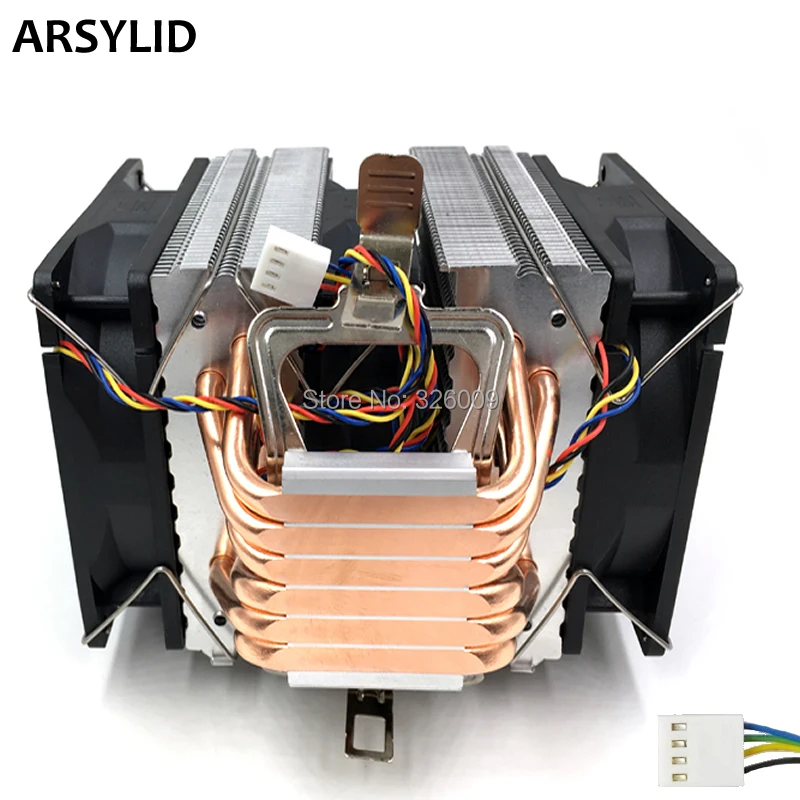 Кулер для процессора ARSYLID 3 шт. 4 контактный вентилятор 9 см 6 тепловых трубок