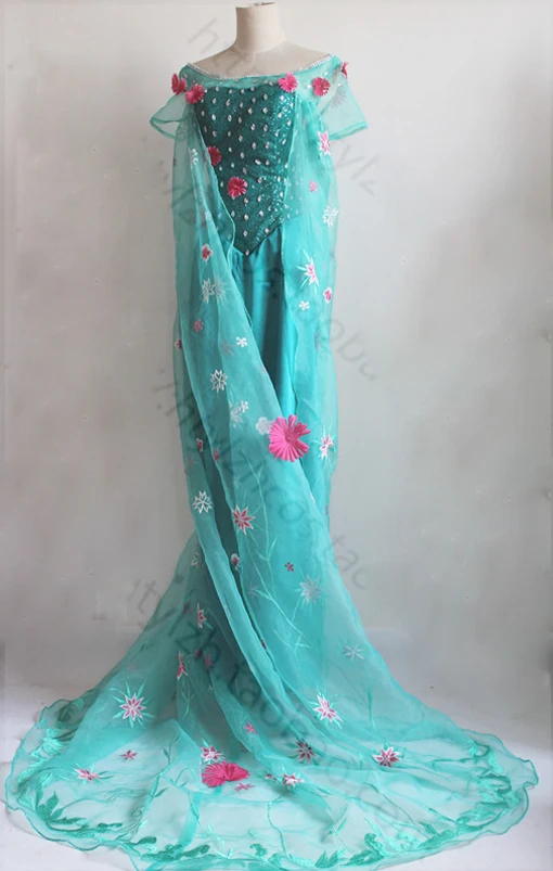 Новое поступление женское вечернее платье Эльзы косплей костюмы на Хэллоуин с