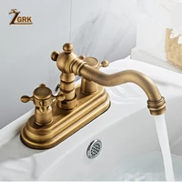 zgrk 360 swivel antique brass bathroom basin sink mix tap bathtub dual handles deck mounted basin sink mixer faucet