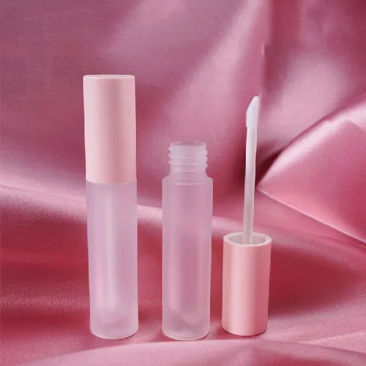 Frosted Pink Cap 10/50 шт. DIY Блеск для губ Пластик коробки Пустые контейнеры матовый блеск для губ трубка подводка для глаз ресниц контейнер миниатюрный блеск для губ Разделение бутылка - Цвет: Frosted Pink Cap