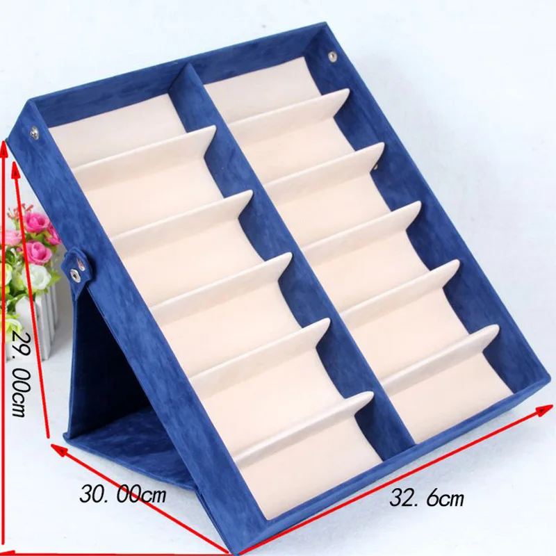 

High-grade Jewelry Display Box Storage Case Display Shelves Transparent Cover Sunglasses Shelf Holder Fashional Design 12 Grids