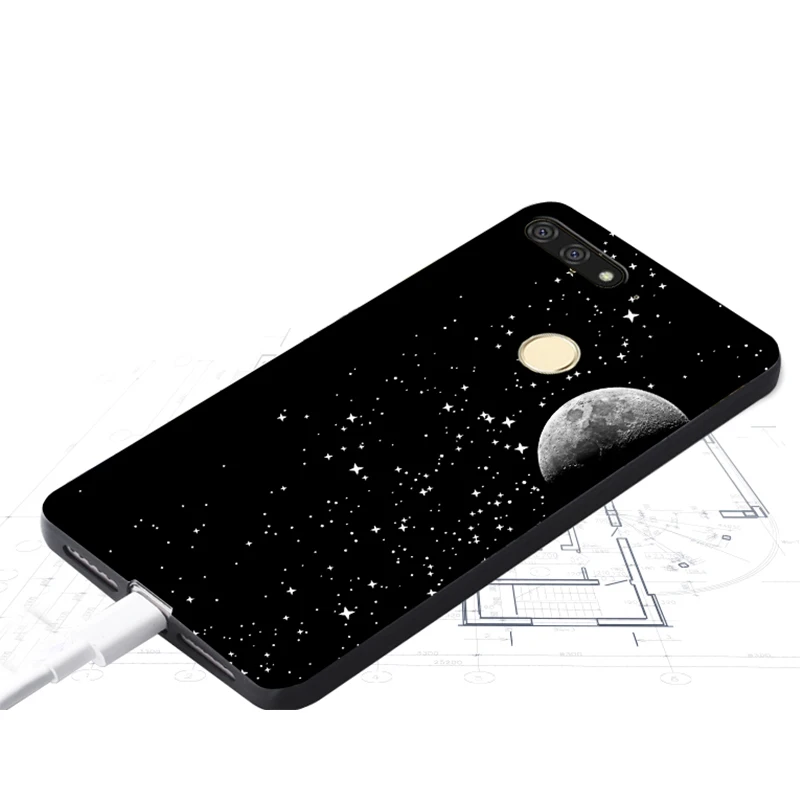 Чехол для Huawei y6 prime 2018 Оригинальный чехол 201 чехол-сумка из кожи волка рыбы черепа