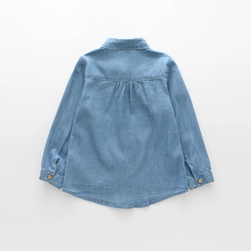 MMHSY/джинсовые блузки с длинными рукавами для маленьких девочек Осенняя Модная