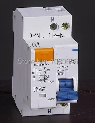 DPNL 1P + N 16A автоматический выключатель остаточного тока с защитой от перегрузки по