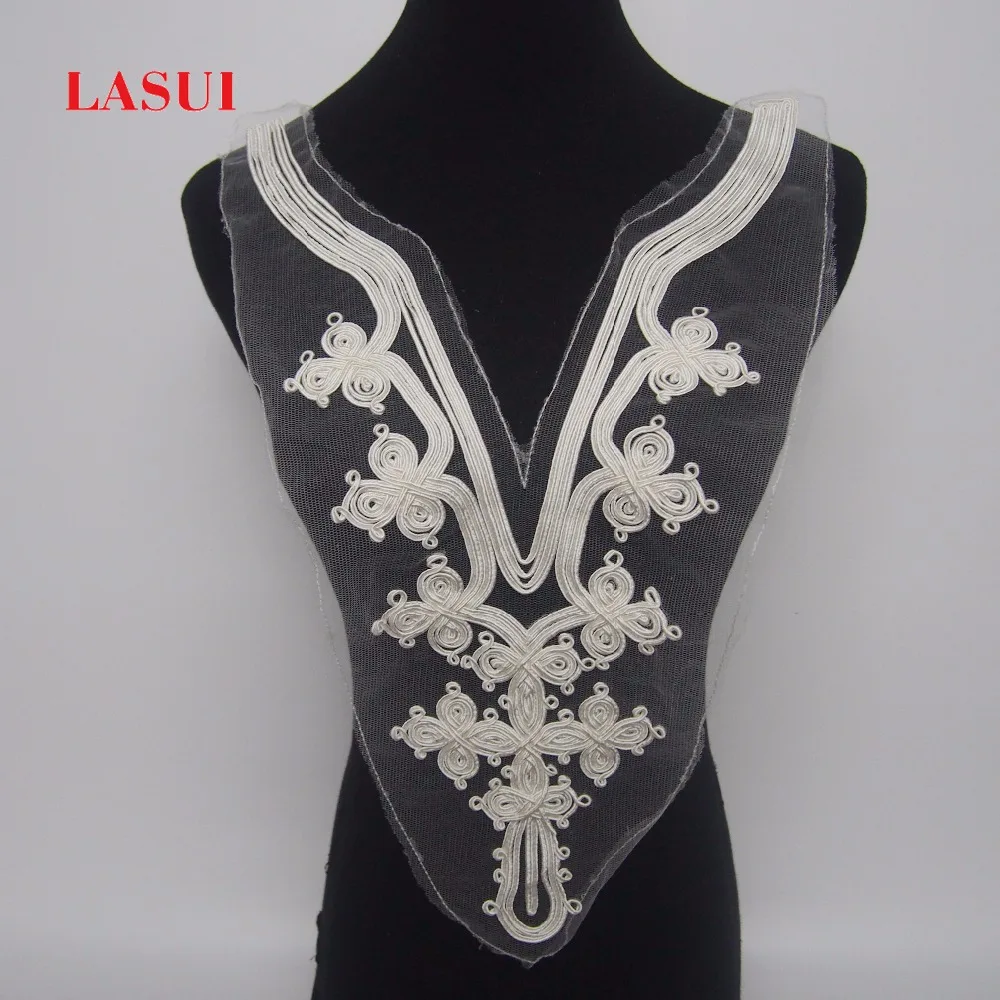 Элегантный китайский кружевной воротник LASUI 23 см * 47 = 1 шт. handmad белый и черный 2