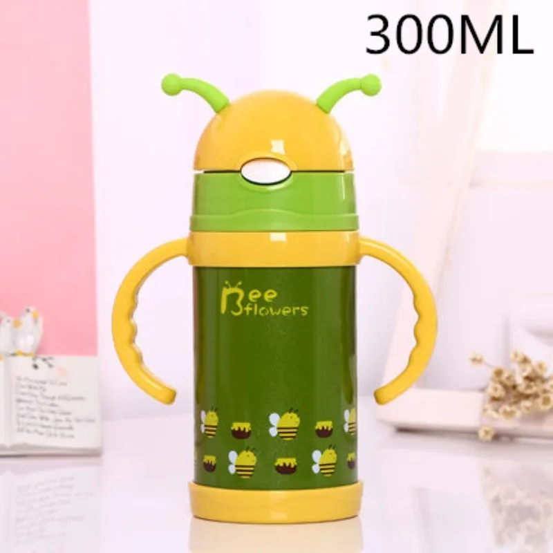 MFG320 Термос для детей, детские вещи, Вакуумная бутылка для воды, рукоятка, чайник для сухого молока из нержавеющей стали, 304 соломы, термосы, кружка - Цвет: MFG320