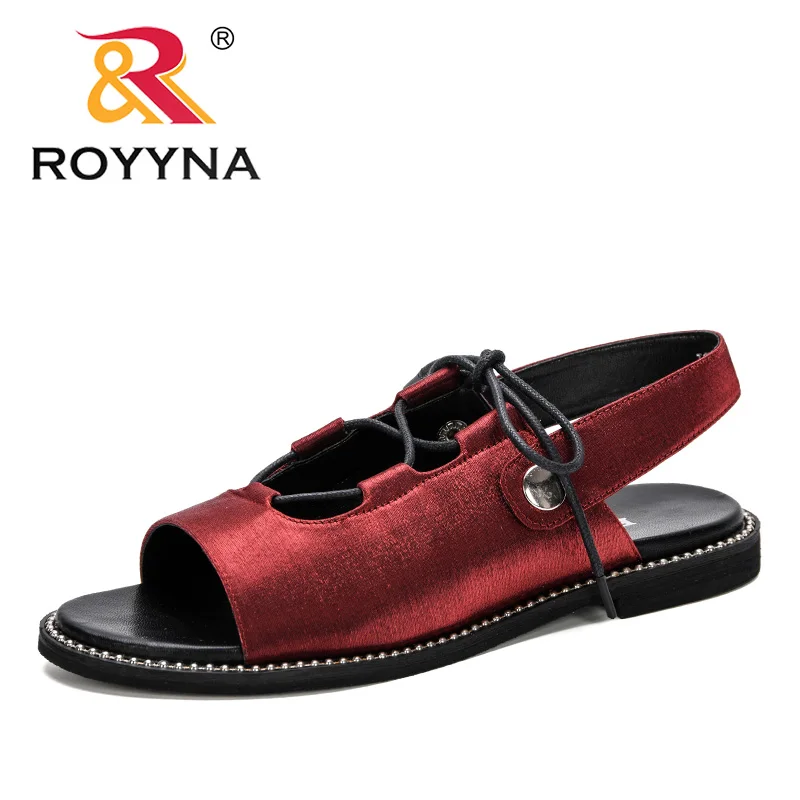 Wine red ROYYNA/Новинка года; модные стильные женские Классические босоножки; женская повседневная Летняя обувь; Женская обувь в гладиаторском стиле для отдыха; модная обувь - Цвет: Wine red
