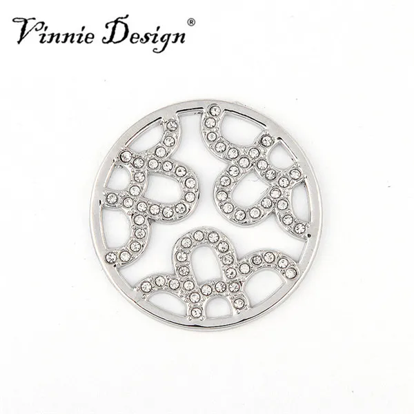 Vinnie дизайн ювелирных изделий 1 2 мм толщина Сверкающий Кристалл Монетный диск для
