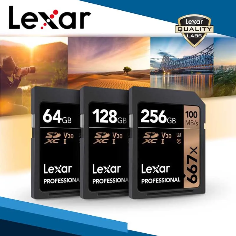Lexar,, профессиональная sd-карта 667x, 64 ГБ, карта памяти, 128 ГБ, SDXC, 256g, UHS-I, для камеры 4 K, флеш-карта