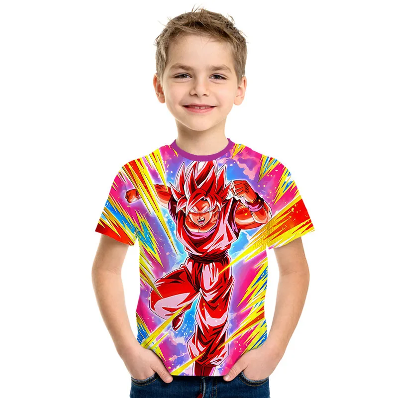 Детская футболка с принтом Dragon Ball Z Ultra Instinct, футболка с 3D принтом «God Son Goku Super Saiyan», мужская летняя забавная футболка с круглым вырезом для родителей и детей