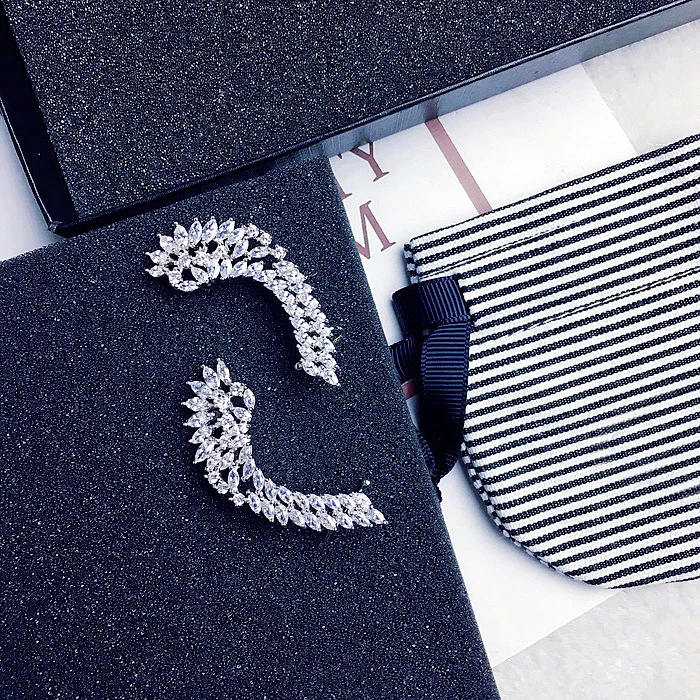 Женские ААА серьги каффы в виде крыльев Ангела|aaa cubic zirconia|cubic zirconiaearrings earring |