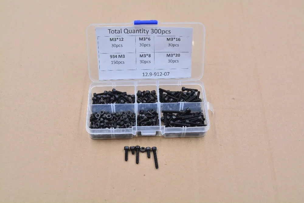 

3d printer screws 300pcs high strength alloy steel DIN912 M3 12.9 class hexagon socket head cap 304 stainless