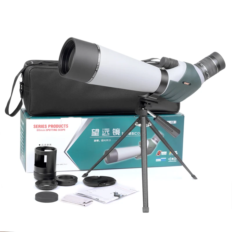 Gomu 20-60x80 мощный зум Монокуляр телескоп азот Водонепроницаемый Профессиональный Зрительная труба бинокль для наблюдения за птицами