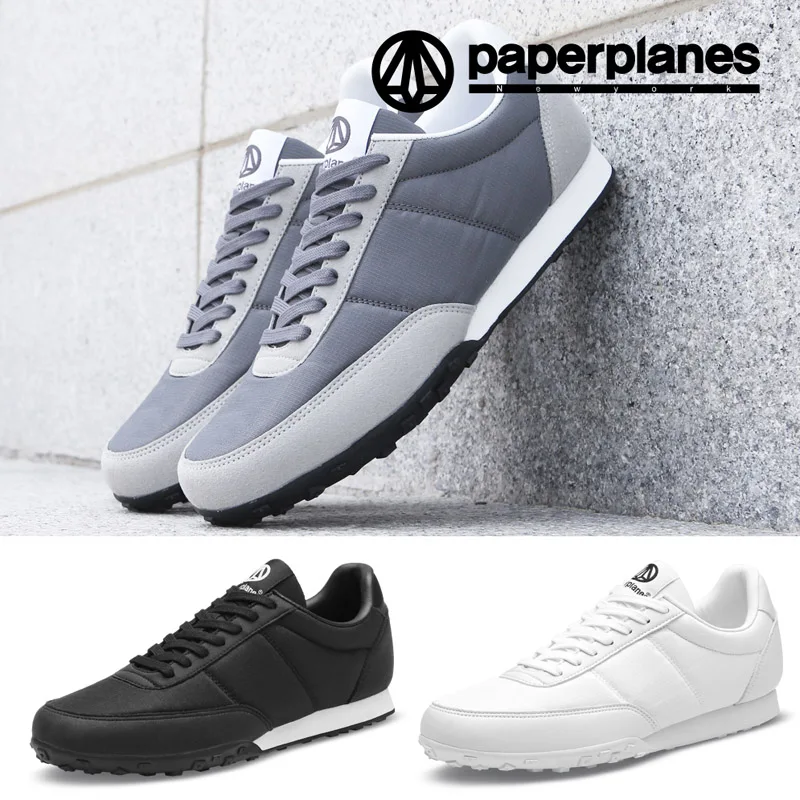 Премиум Paperplanes светящаяся кожа шнуровка вафельная подошва кроссовки-1466