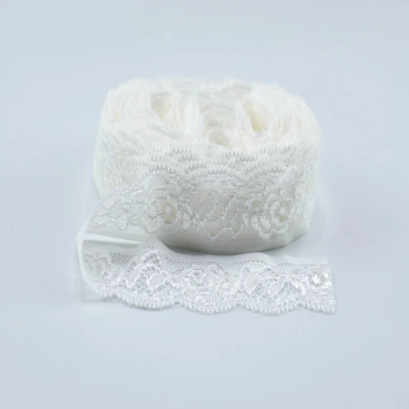 Черная эластичная кружевная лента для обрезки 5-10 ярдов/партия 24 мм белая ткань