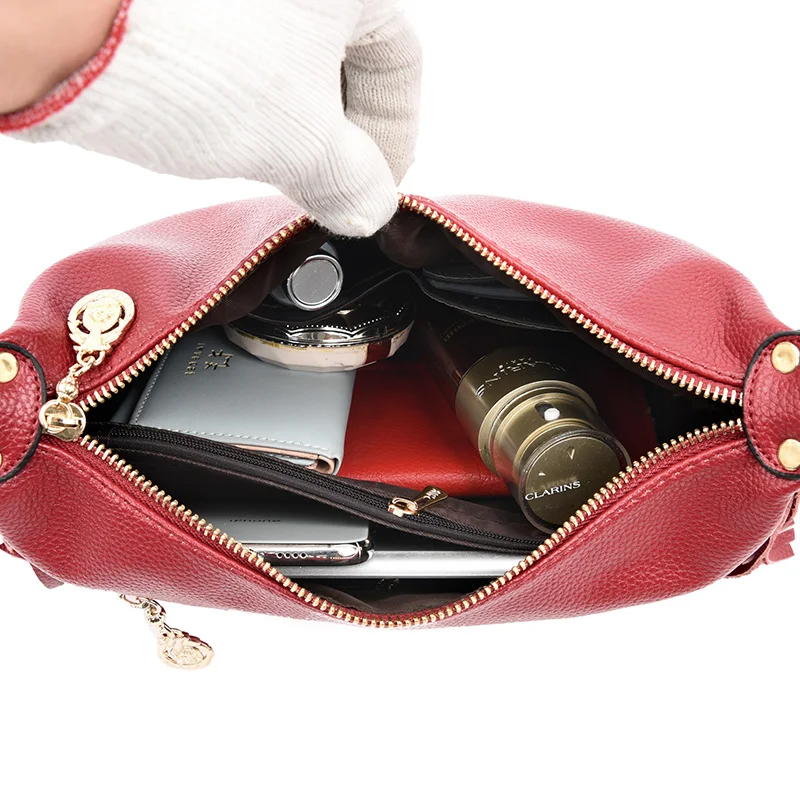 Fashion Tassel Crossbody Bags For Women Messenger Bag Designer Handbags High Quality Female Leather Shoulder Bag Sac A Main
