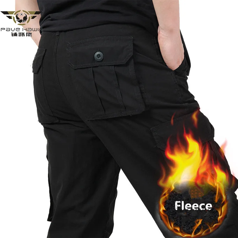 

Men Winter Thick Fleece Pants Double Layer Men's Baggy Cargo Pants For Men Military Tactical Pants Long Trousers Plus Size 3XL