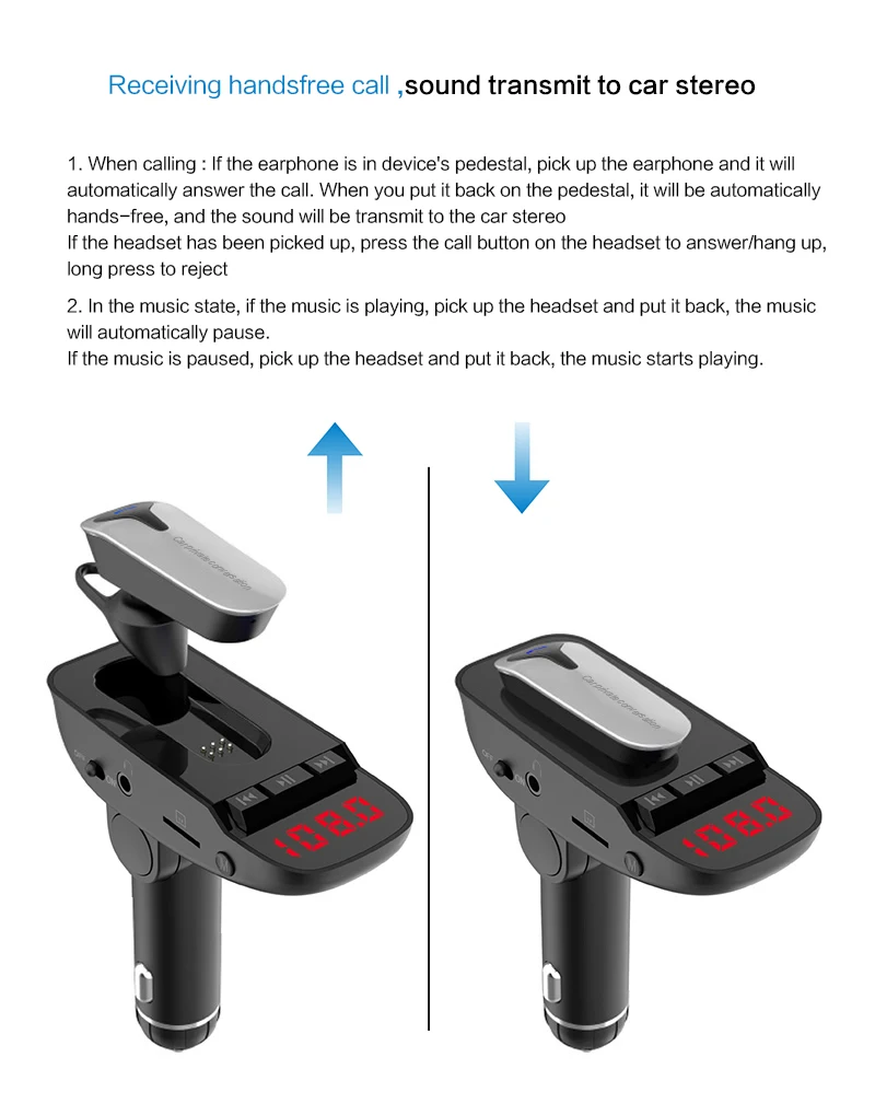 Беспроводная bluetooth-гарнитура CDEN, fm-передатчик, Автомобильный MP3-плеер, aux, аудио, TF карта, u-диск, музыкальный Bluetooth, автомобильный комплект, USB, автомобильное зарядное устройство