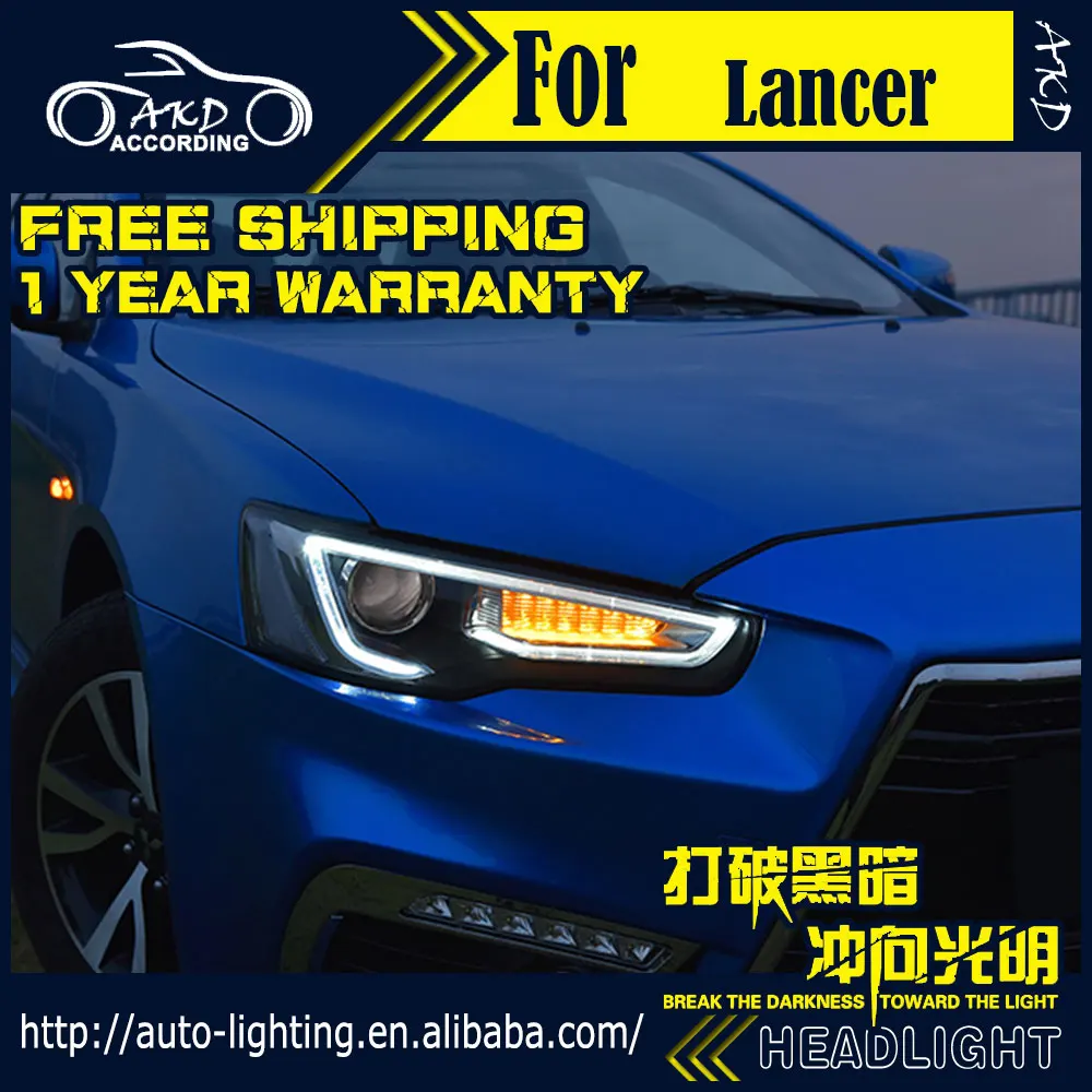 AKD автомобильный Стайлинг Головной фонарь для Mitsubishi Lancer фары 2008- Lancer светодиодный фонарь DRL D2H Hid сигнал поворота биксеноновый луч