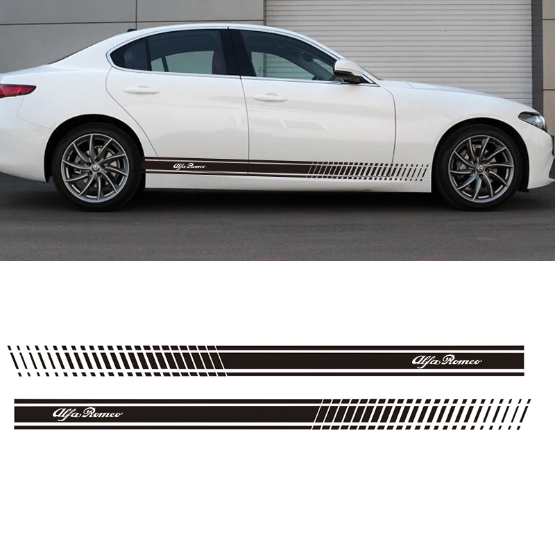 Автомобильные наклейки 2 шт. для Alfa Romeo 147 156 159 166 Giulietta полосатый корпус защита