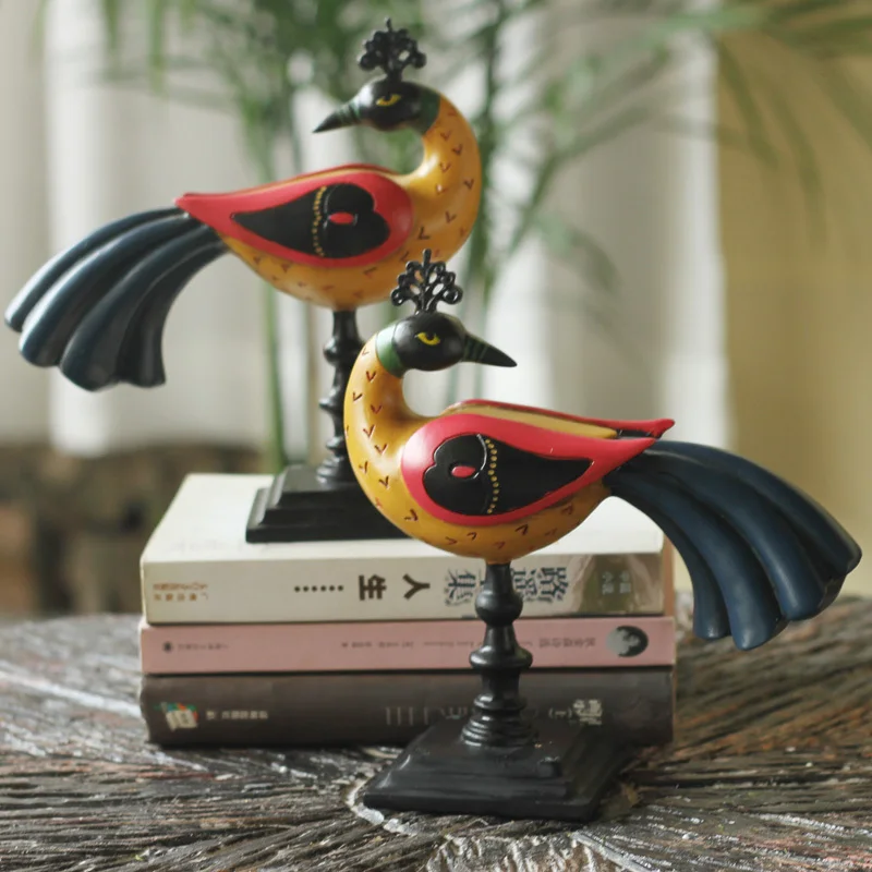 European-style furnishings resin ornaments home decorations living room Couple crafts leiothrix one pair |