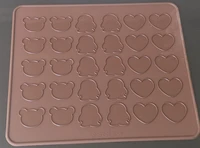5pcs hear bear shape silicone macaron mould mat for bakeware cake cutter plunger