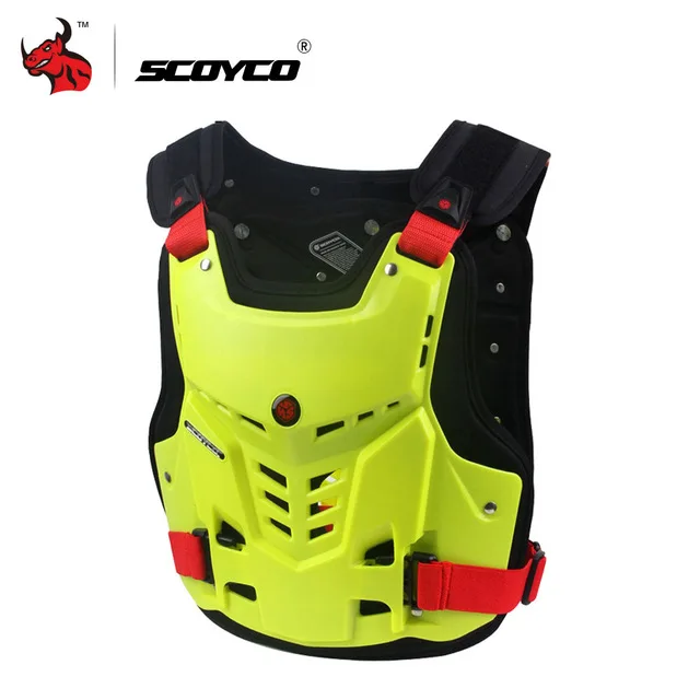 yellow armor SCOYCO мотоциклетная куртка защитная Экипировка мотоциклетная Броня мото езда грудь задняя защита Броня Мотокросс Внедорожный гоночный жилет - Цвет: yellow armor