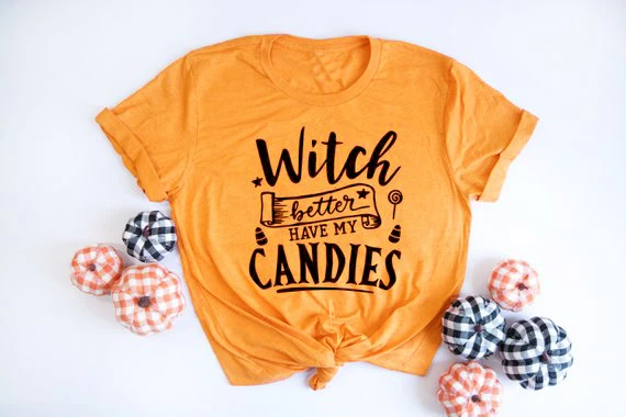 Женские Хэллоуин рубашка лучше ведьма есть мои конфеты осенняя футболка для