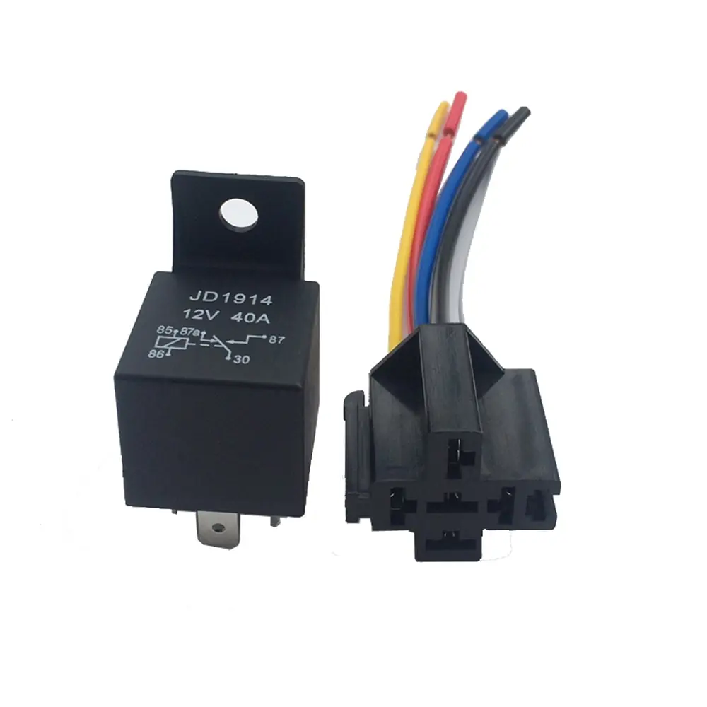 12V 40A 5 Pin SPDT automotive relay Car Truck Auto Automobile Relay with Socket Wire for GPS Lamplight Fan Air Condition | Инструменты