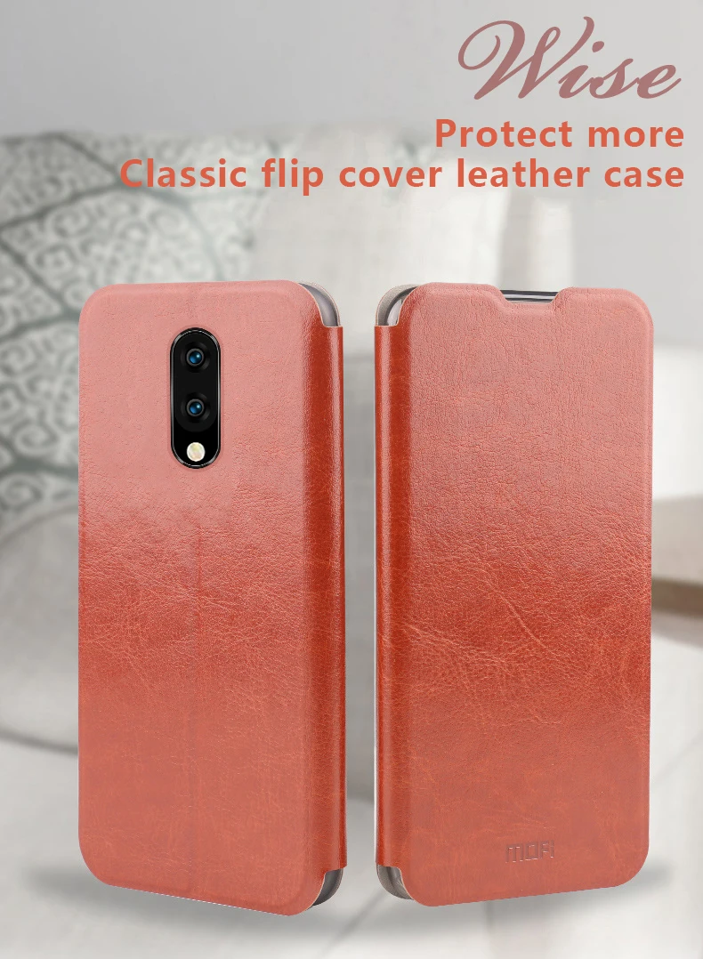 Для Oneplus 7 чехол MOFI флип чехол для Oneplus 7 Высокое качество кожаный чехол-подставка для Oneplus 7