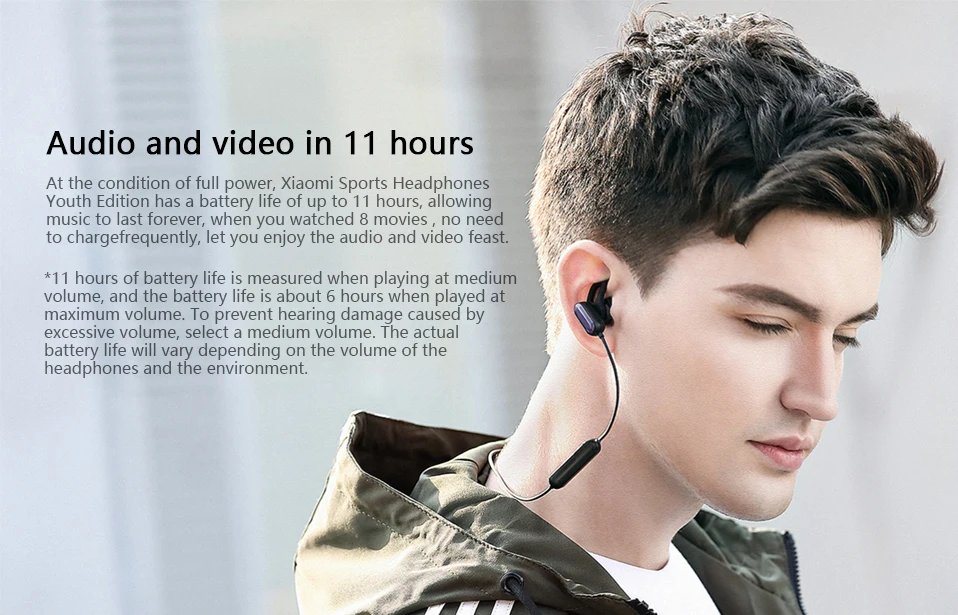 Оригинальные спортивные bluetooth наушники Xiaomi Youth Edition с микрофоном беспроводные для
