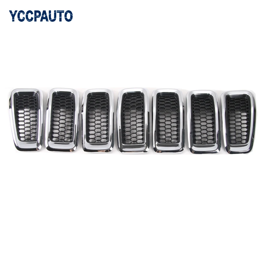 

Автомобильный Стайлинг, сетчатая решетка, Защитные вставки, литьевая накладка, высококачественный комплект, замена для Jeep Cherokee 2013 2014 2015 2016